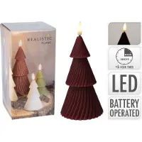 Home & Styling Kerst - Ledkaars boom 15cm - LED - Donkerrood