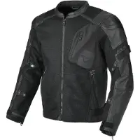 Macna Olsan Solid geperforeerd Motorfiets Leer/Textiel Jas Maat