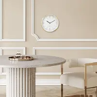 Nextime Wandklok 25cm - Stil - Goud/Wit - Metaal - 'Bolero'