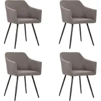 vidaXL Eetkamerstoelen 4 st draaibaar stof taupe