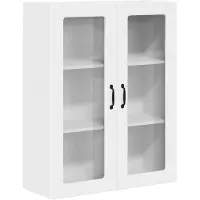 vidaXL Wandkast met glazen deuren, model PORTO, wit, 80 x 31 x 100 cm, van houtvezel