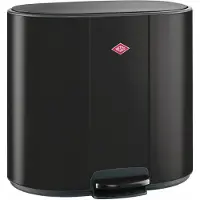 Wesco Multicollector 3 Prullenbak Afvalscheiding (1x25 Liter, 2x12 Liter) | 49 Liter | Metaal - Matzwart | Pedaalemmer met Soft Close en Geurfilter