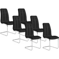 Vente-unique Set van 6 stoelen NADYA - Kunstleer - Zwart
