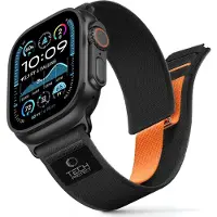 TechProtection Elite Apple Watch 49 / 46 / 45 / 44 Mm Bandje Zwart / Oranje