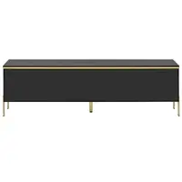 OKWISH Tv Meubel - Hoogglans Met Gouden Details - Woonkamer Met Opbergruimte - 4 Deuren - Spaanplaat - 170×38×50 Cm - Zwart