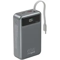 Gembird 65 W Snelladende powerbank met geïntegreerde kabels, 20000 mAh, zwart