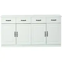 STILVORA Dressoir - Multifunctionele Opbergkast Met 4 Lades En 4 Deuren - Voor Woonkamer Keuken En Hal - MDF - 160x35x80 Cm - Wit