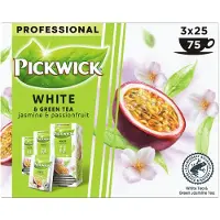Pickwick Professional Jasmijn, Passievrucht Witte, Groene Thee Cafeïnevrij 25 Theezakjes