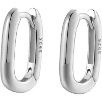 Hey Happiness Oorbellen 'Ellipse' zilver