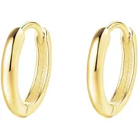 Hey Happiness Tijdloze Hoops Oorbellen – Oorringen Dames – 925 Zilver 18K Verguld – Ø14 mm - Goud