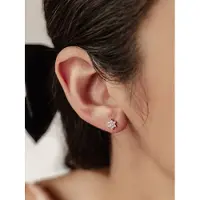 Hey Happiness Sunburst Stud Oorbellen Dames 925 Zilver 18K Verguld - Met Zirkonia Zonvorm - Roségoud