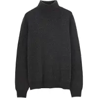 GOBI Cashmere Trui 'Men's Essential Turtleneck Cashmere Sweater' antraciet