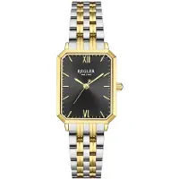 Régler Analoog horloge 'Élégance Steel Bicolor Silver/Gold - Black' goud