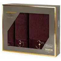 Eurofirany Borduurde Badstof Handdoekenset Gaja 3 Stuks - 50x90cm, 70x140cm