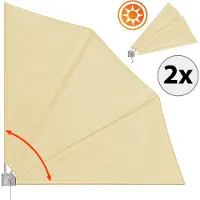 Detex Balkonscherm Opvouwbaar 140x140cm 2 stuks Beige