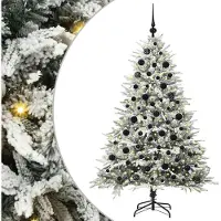 vidaXL Kunstmatige Voorverlichte Kerstboom met Ballenset Groen 180 cm