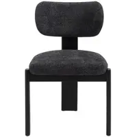 Vente-unique Set van 2 stoelen van boucléstof en rubberhout - Zwart - WILANA