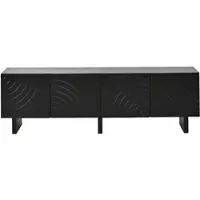 STILVORA Tv-Meubel - Modern Lowboard Met 4 Deuren En Opbergruimte - Voor Woonkamer En Televisies Tot 75 Inch - Spaanplaat - 180x40x55 Cm - Zwart