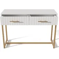 MODFU - Kaptafel - 2 Laden - Modern - Voor Slaapkamer - Spaanplaat En Metaal - Wit - 100 x 45 x 75 cm