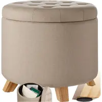 TecTake - Gestoffeerde zitkruk Suna zandkleur - 403966