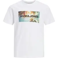 Jack & Jones JUNIOR T-shirt wit Jongens Katoen Ronde hals Logo - maat 164
