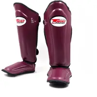 Twins SGL-7 Scheenbeschermers Bordeaux Rood – Muay Thai & Kickboksen – Maat M