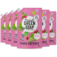 Marcel's Green Soap 6x Wasverzachter Patchouli & Cranberry Navulling 750 Ml