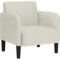 vidaXL Fauteuil met armleuningen 54 cm fluweel crèmekleurig