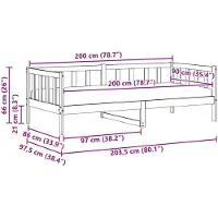 vidaXL Dagbed met matras met hoofdeinde Wax Bruin en Wit 90 x 200 cm