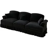 STILVORA Bank 3 Zits – Modulair Met Afneembare Rok Voor 2 Looks – Zacht Chenille Comfort Met Los Kussen – Voor Woonkamer – Zonder Matras – Zwart