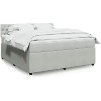 vidaXL Boxspring met matras fluweel lichtgrijs 180x200 cm