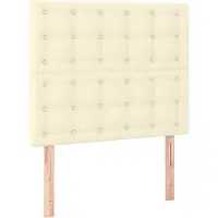 vidaXL Hoofdbord crème 100x5x118/128 cm kunstleer