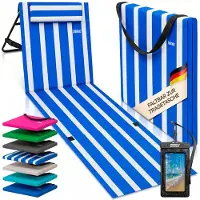 Detex Strandmat Blauw/Wit 158x56x46cm gestoffeerd