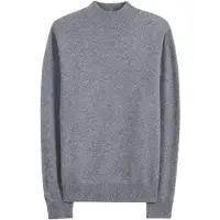 GOBI Cashmere Trui 'Men's Timeless Mock Neck Cashmere Sweater' grijs