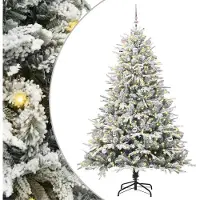vidaXL Kunstmatige Voorverlichte Kerstboom met Ballenset Groen 240 cm
