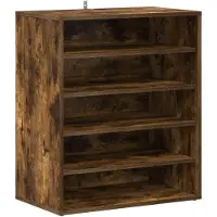 vidaXL Schoenenkast 60x35x70 cm bewerkt hout gerookt eikenkleurig