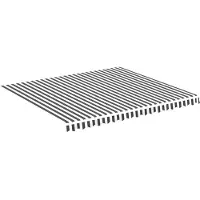 vidaXL Vervangingsdoek voor luifel 400x350 cm polyester antracietkleurig en wit