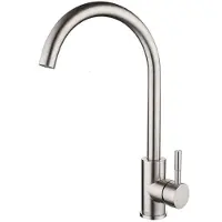 INF Keukenmengkraan in RVS, koud- en warmwaterkraan met 60 cm slang