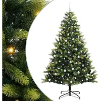 vidaXL Kunstmatige Scharnierende Kerstboom 300 LEDs Groen 240 cm