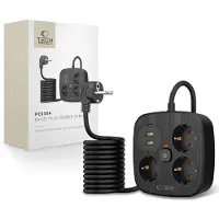 Tech-Protect PowerStrip Stekkerdoos Met 2 USB-A, 2 USB-C En 3 Euro Stekkers