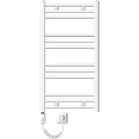 LuxeBath Elektrische badkamerradiator met verwarmingselement 300W 500x800 mm Wit gebogen met zijaansluiting