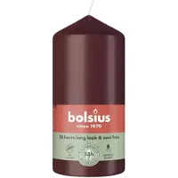Bolsius Stompkaars Velvet Red Ø58 x 120 mm – 33 Branduren – 6 Stuks – Donkerrode Sfeerkaarsen