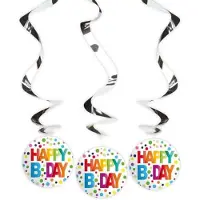Folat Swirls ?Happy B-Day? - 3 stuks