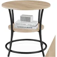 TecTake - Bijzettafel Saint Louis industrieel lichtbruin - 55 x 56 cm - 404446