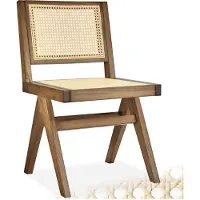 TecTake Houten Stoel Lizzy - Licht Eiken - Eetkamerstoel met Weens Vlechtwerk - Boho-Stijl Stoel met Rugleuning - Massief Houten Frame - Belastbaarheid 120 kg