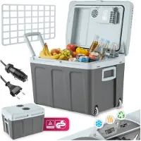 TecTake - Elektrische koelbox en warmtebox - Inhoud 40L - Licht en stil met ECO-modus - 56 x 39 x 42 cm - Met wielen, scheidingsrooster en draaggreep