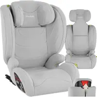 TecTake Kinderautostoeltje i-Size Goedgekeurd - ISOFIX Autostoel tot 36 kg - Veiligheid en Comfort voor Kinderen- YB805A - lichtgrijs