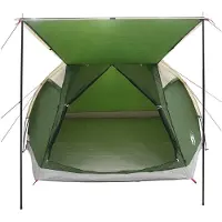 vidaXL Huisje Tent 4-persoons Groen Polyester en Staal