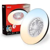 Briloner Windora - Plafondventilator met verlichting - LED plafondlamp met ventilator - dimbaar - 5 snelheden - ventilator lamp zomer- en wintermodus - CCT - Ø60 cm - zwart