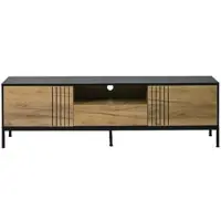 MODFU - TV-Meubel - 2 Deuren En 1 Lade - Modern - Woonkamer - Spaanplaat - Eikenkleur - 170 X 35 X 50 Cm